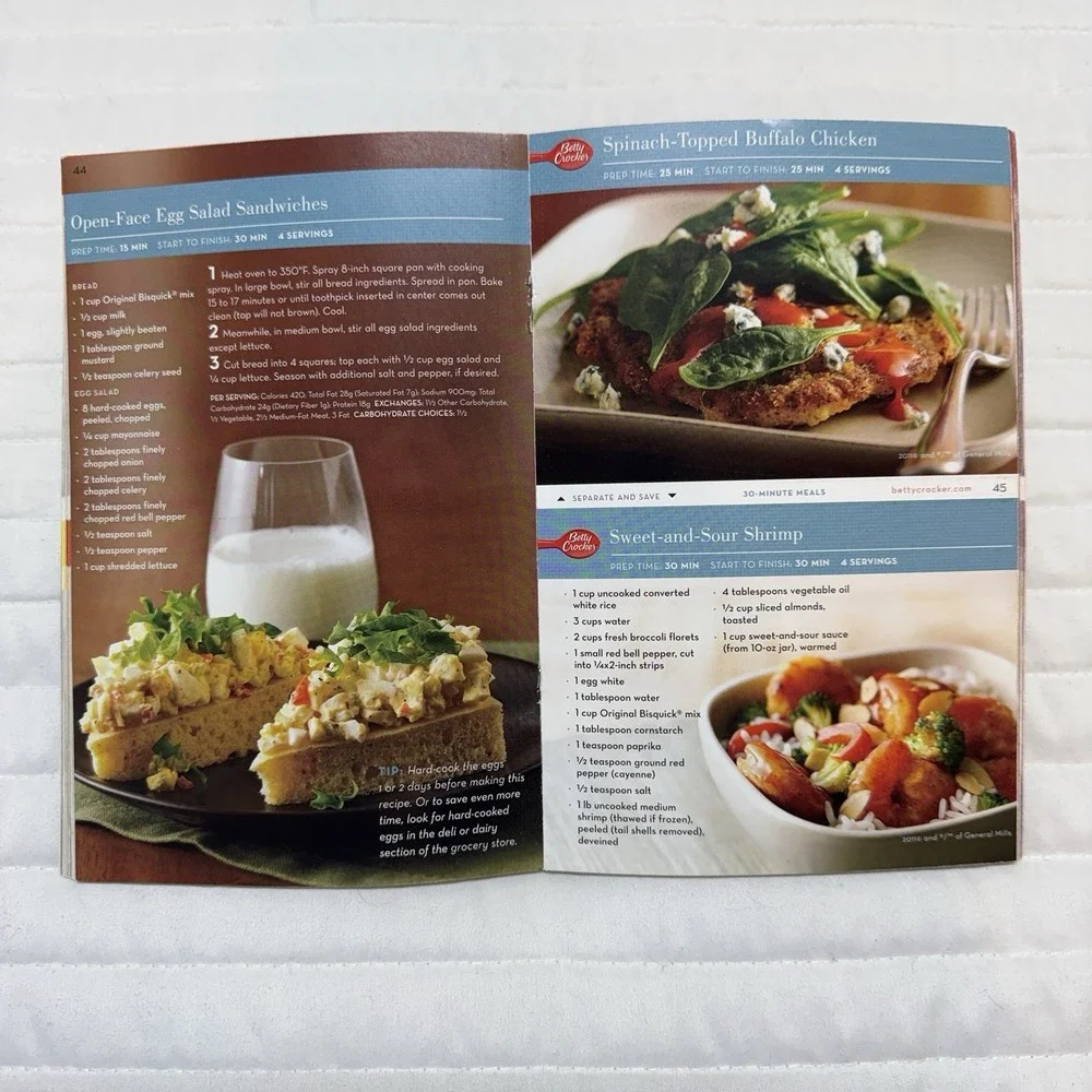 Bisquick Cookbook 73 Recipe Cards 30 Minute Meals Recipe‎ Book